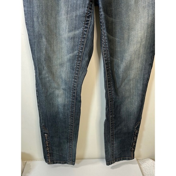DKNY Denim Jeans with Button Detail Dark Wash Casual Pants women's‎ size 12 - Picture 2 of 9